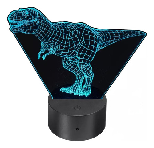 Lámpara Led 3d Hd T-rex Dinosaurio 7 Colors Tiranosaurio