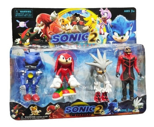 Set X4 Muñecos Sonic Boom The Hedgehog El Erizo Articulados