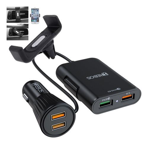 Carregador Celular Carro Tomada Usb Veicular 4 Saída Usb 72w