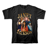 Camiseta Algodón Peinado Adultos Con Estampado Janet Jackson