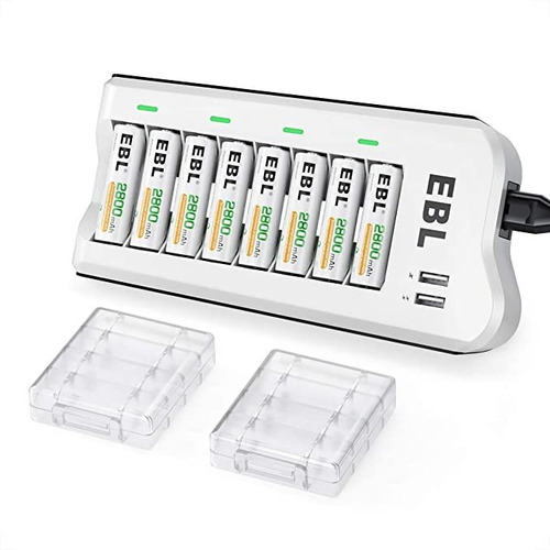 Ebl 2800mah Ni-mh Baterias Aa Recargables (paquete De 8) Y 8