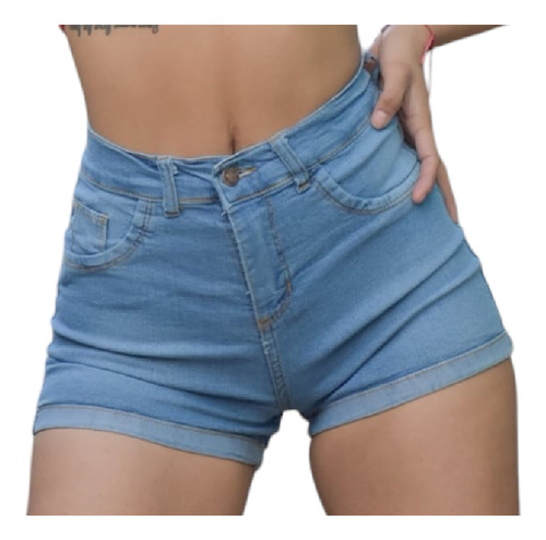 Short Jeans Jean Mujer Elastizados Tiro Alto Calce Perfecto