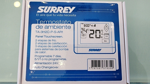 Termostato Surrey Touchscreen Programable 7 Días 2 Etapas 