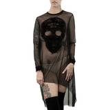 Bluson Skull Mesh Transparente Cráneo Terciopelo Witch