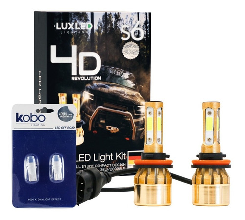 Kit Cree Led S6-4d 12v 28000 Lum 4 Caras Cob + 2t10 Gratis