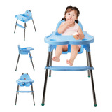 Cuory  Cuo-bba1 Silla Alta Para Bebé Plegable Portátil Con Charola Color Azul