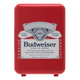 Mini Nevera Personal Con Diseño De Budweiser, Rojo Curtis