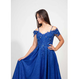 Vestido De 15 Años Azul Brilloso