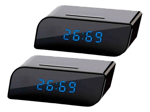 Combo X2 Camaras Wifi Reloj De Mesa 1080p Sensor Movimiento