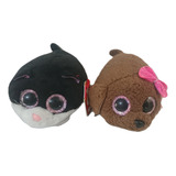 Peluche Teeny Tys Perrita Maggie Y Gatita Cara (arma Tu Duo)