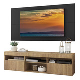 Rack Com Painel Tv 65 Suspenso Londres Multimóveis V3336 Cor Rustic/preto