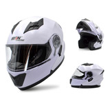 Casco Abatible Mica Transparente Lente Int Certif Dot Blanco