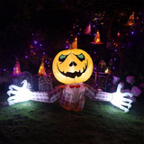 Adorno Halloween Inflable Iluminado Espantapajaros Calabaza