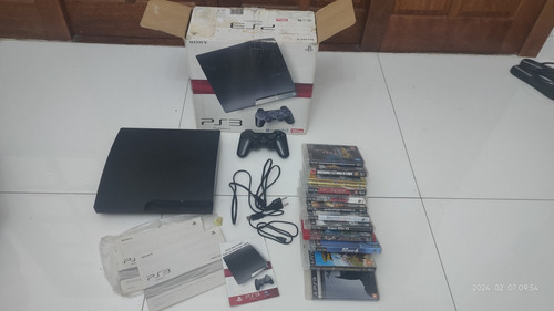 Playstation 3 Caixa Manuais + 12 Jogos Original Sony Ps3 Ok