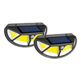 Pack 2 Foco Solar Led Exterior 122 Led Sensor De Movimiento