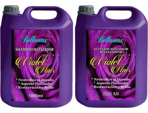 Kit Matizador Capilar Violeta Shampoo Y Enjuague 5 Lts Cada