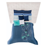 Cobertor Borrega Matrimonial Color Azul Modelo Darcy Concord