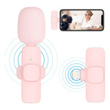 Micrófono De Solapa Inalámbrico Rosa Para iPhone - Mini Micr