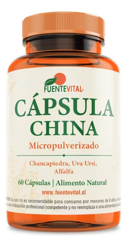 Cápsula China - Chancapiedra - Uva Ursi - Diurético Sabor Ss