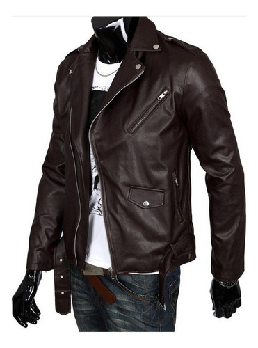 Cazadora Biker Slim De Piel For Hombre