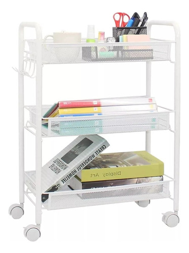 Carrito Organizador Metálico De Cocina 3 Niveles Multiusos