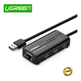 Hub Ugreen Adaptador 4 Em 1 Usb 2.0 Para Rj45 10/100mbs