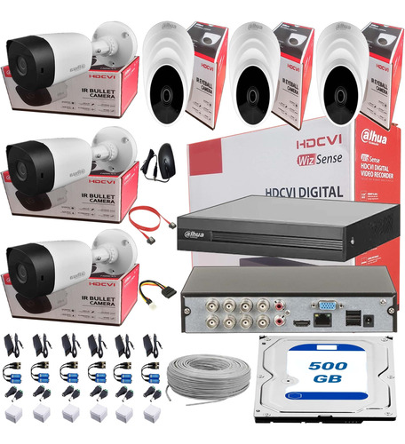 Cámaras De Seguridad Kit Cctv 1080p Dahua Dvr 8ch+6 Cámaras