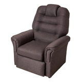 Poltrona Reclinable Reclinable Tu Sillon Ya Reclinable Reclinable Simple De 1 Cuerpo Color Marrón Oscuro De Chenille Y Patas Color Negro De Plástico