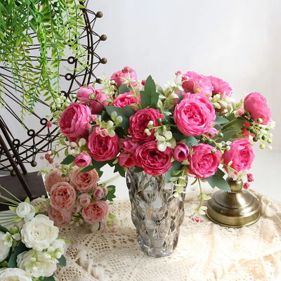 3 Piezas Ramo Peonía Rosa Flores Artificial Decoración Hogar Color Rosa\u002Frojo All Might | MercadoLibre