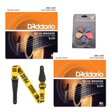 2pcs Cuerdas De Guitarra Acústica D'addario Ej10 (.010-.047)