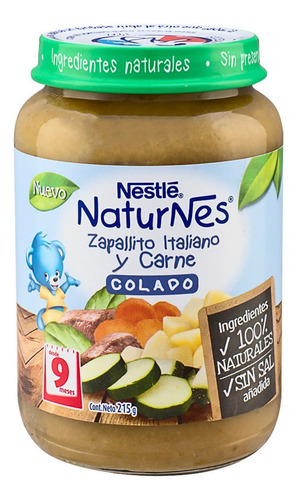 Colado Nestlé Naturnes Zapallito Italiano Y Carne 215 G