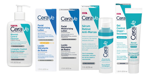 Cerave Kit Anti-acne Espinillas Marcas Acne Rutina Dia/noche