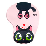 Tapete Para Raton De Gel Ergonomico Caricaturas Gatos Kawaii Color Gata Negra