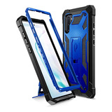 Funda Resistente Doble Capa Para Samsung Note 10 Azul