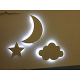 Conjunto Estrela/lua/nuvem P Luminárias Led