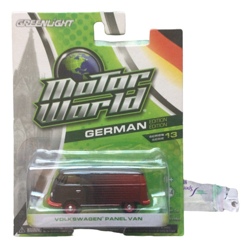 Greenlight Motor World S13 Volkswagen Panel Van Negro/rojo