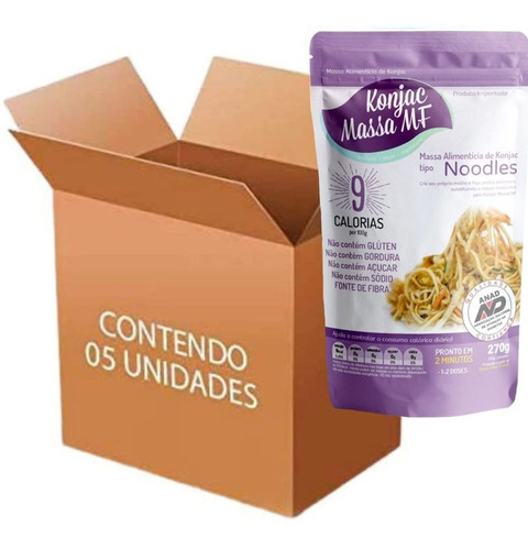 Kit 5 Konjac Massa Mf 270g - Macarrão Milagroso Zero Carbo Sabor Noodles