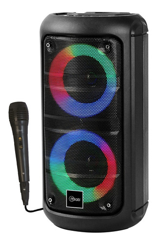 Parlante Bluetooth Karaoke Microlab Colorfeel Bass Mic Negro