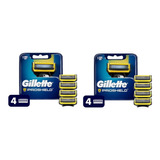 Gillette Fusion Proshield Pack X2 Repuesto X 4 Cartuchos C/u