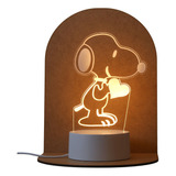 Luminária Led 3d Snoopy -  Abajur De Mesa