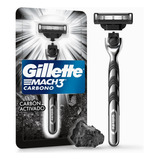 Máquina De Afeitar Gillette Mach3 Carbono Con Carbón Activado, 1 Un