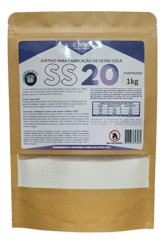 Aditivo De Fabricação De Gesso Cola Segue 1kg Fabrica 100kg