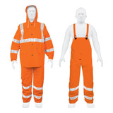 Conjunto Impermeable Doble Naranja Con Reflejante, M 17408