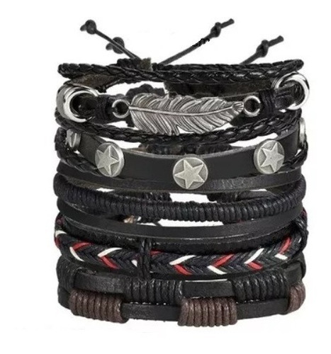 Pulsera De Cuero Hombre Caballeros Ajustable Moda 2019 Illxi