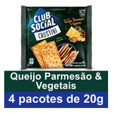 Club Social Biscoito Crostini Sabor Queijo Parmesão E Vegetais 80g 4 Unidades