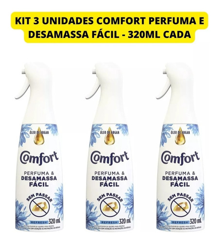Kit 3 Und Comfort Refresh Perfuma E Desamassa Fácil -