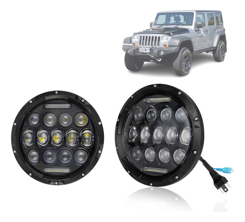 Kits De Faros 6000k Led Para Jeep Wrangler Jk Lj Tj Cj