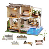 Casa De Muñecas Miniatura Con Kit De Muebles Elegante Y Sile