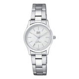 Reloj Para Mujer Q&q Qyq C213j201y Plateado Acero + Estuche