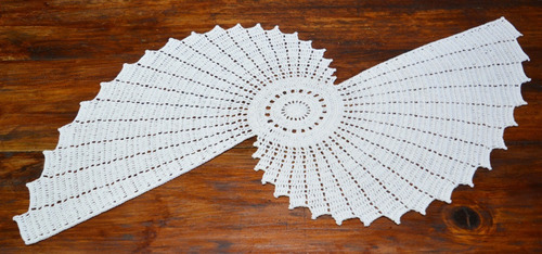 Carpeta Camino Mesa Crochet 80 Cm De Punta A Punta Macramé